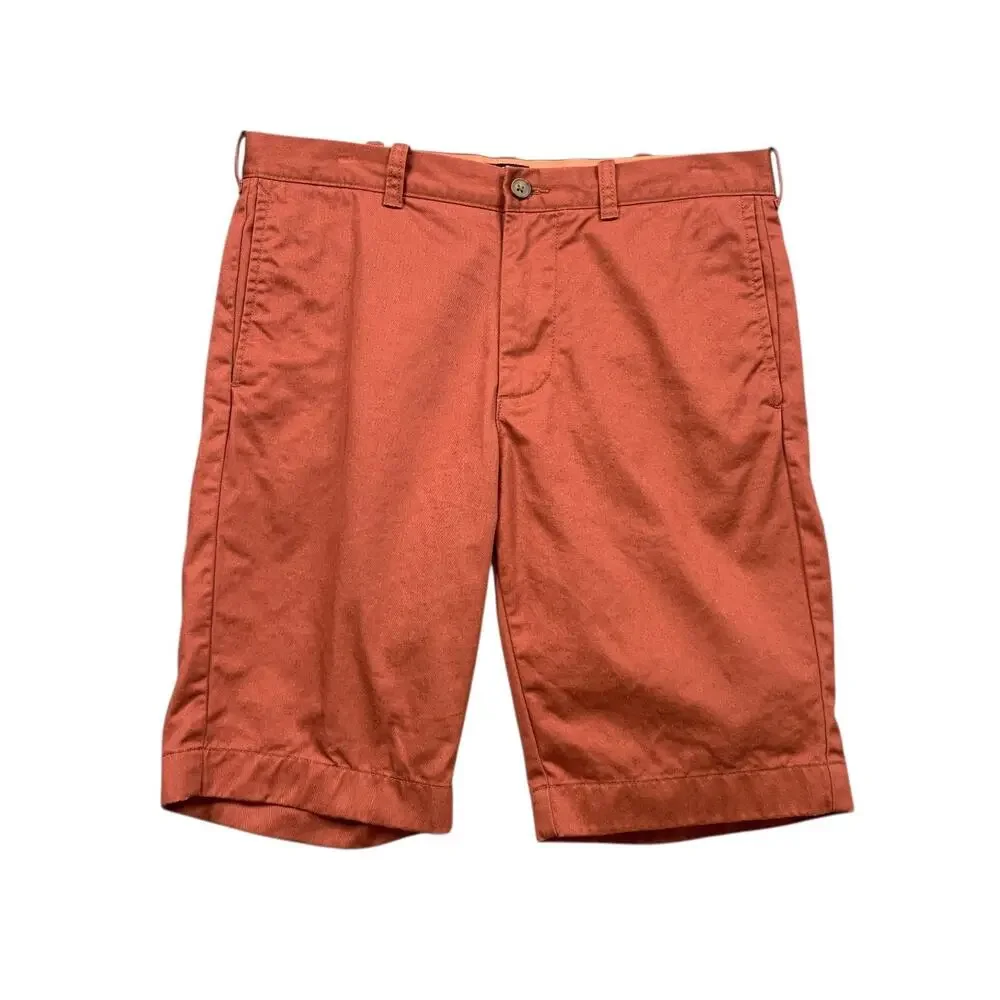 J Crew Shorts Mens 33 Rivington Broken-In Flat Front Chino Cotton Twill Zip Fly
